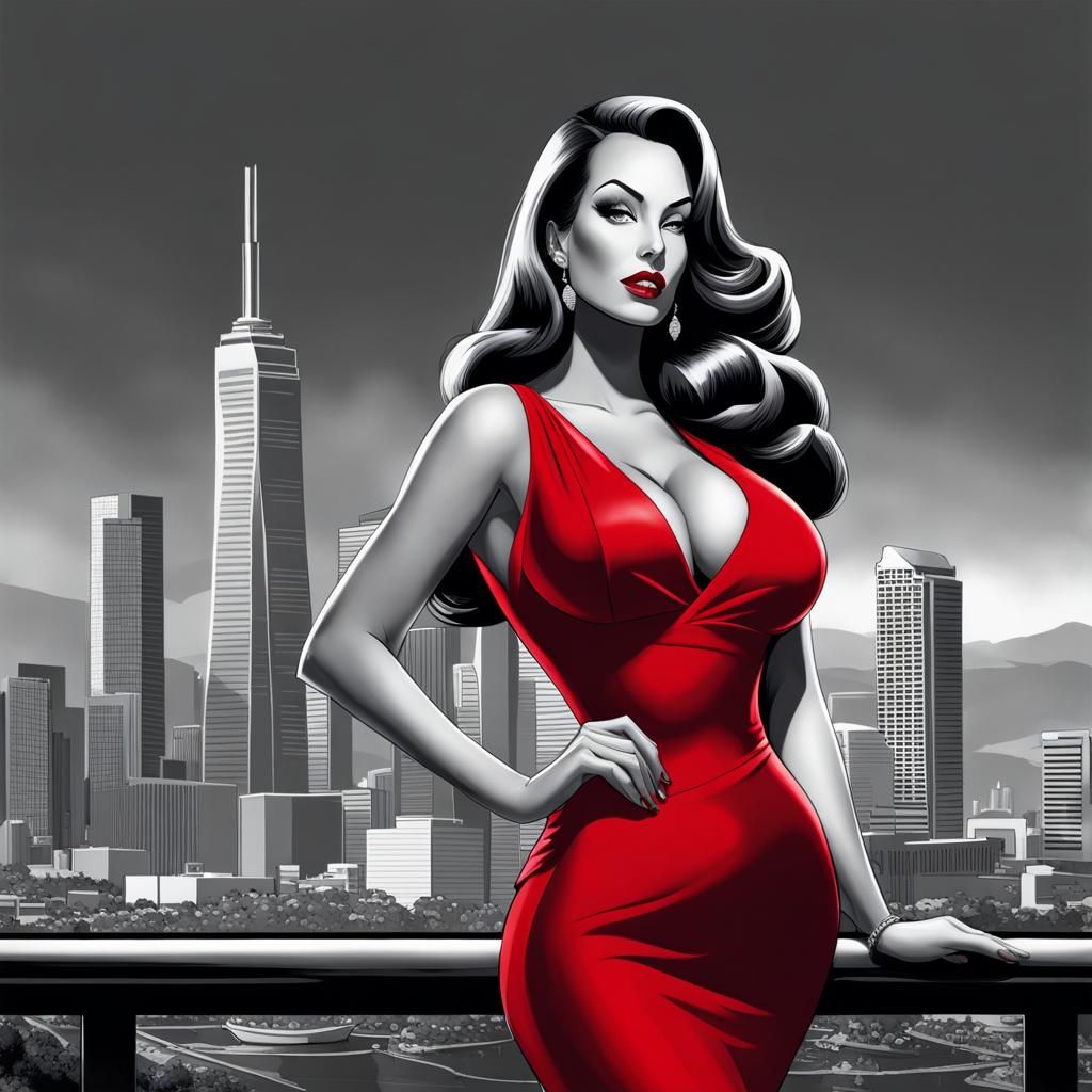 Jessica Rabbit in Los Angeles: Hyperrealistic Portrait