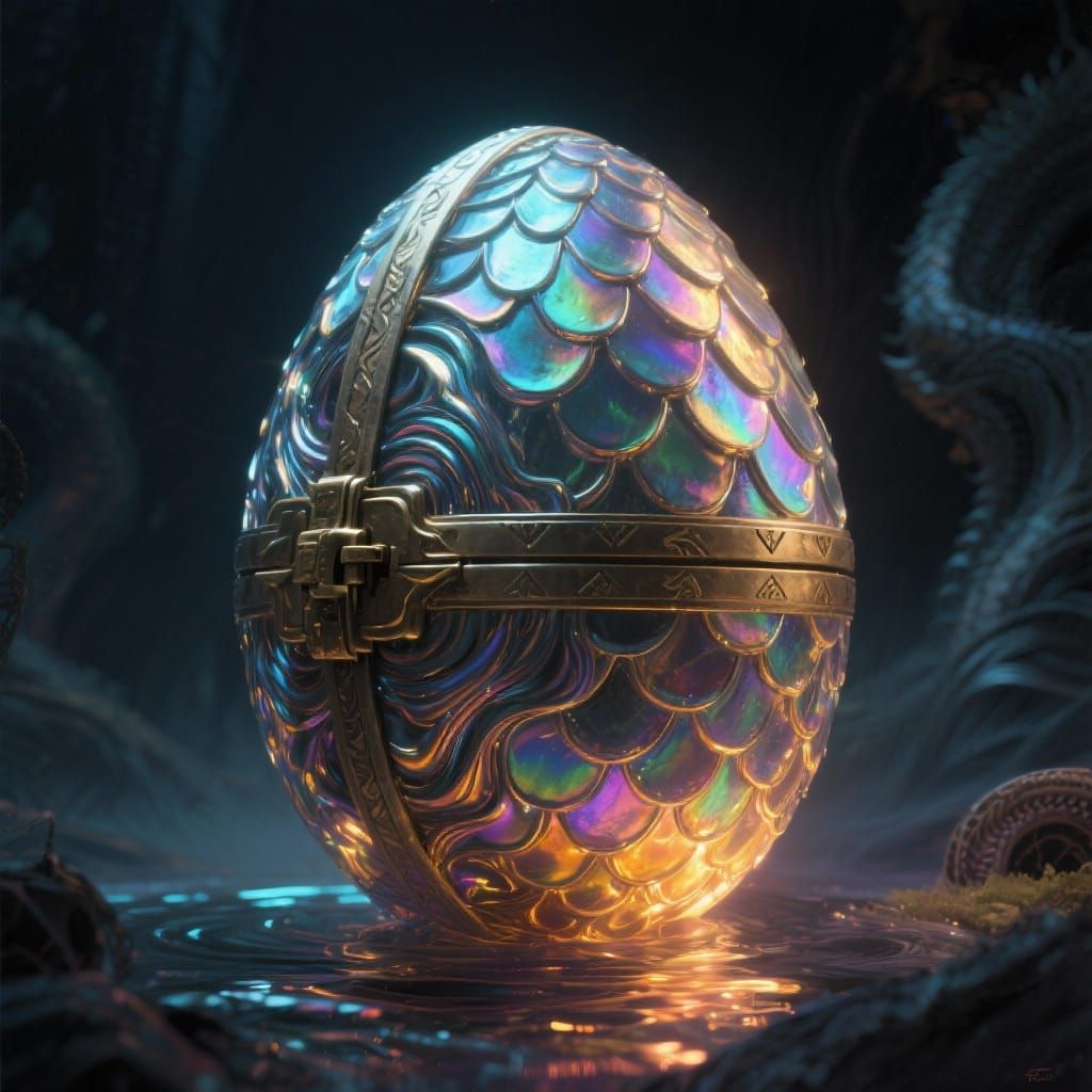 Magical Dragon Egg With Visible Hinge