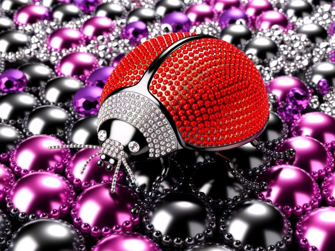 Ladybug in Luxurious Jewelry Setting