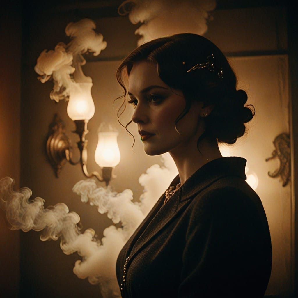 Film Noir Scene: Rusty Sign and Open Door