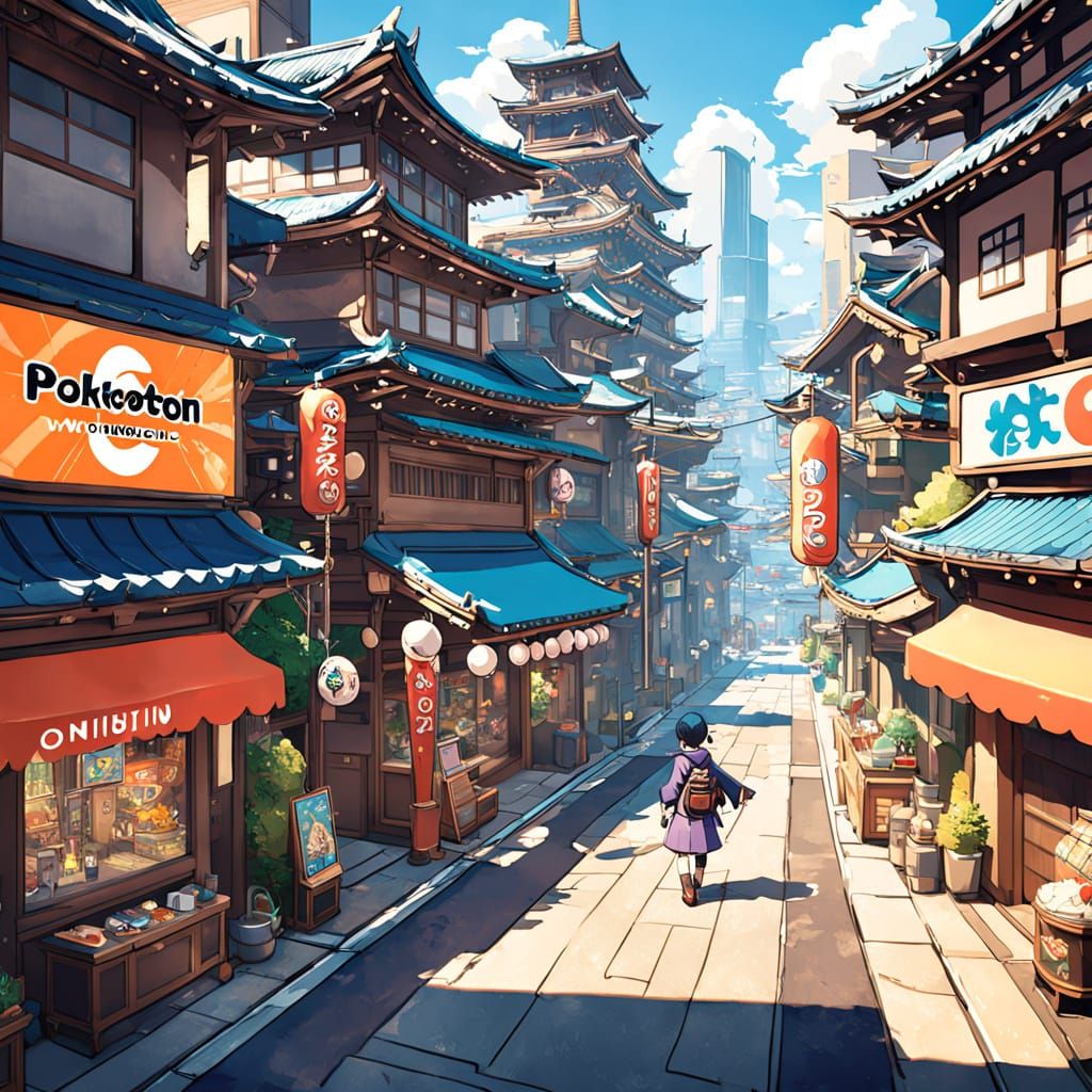 Vibrant Japanese Gaming District