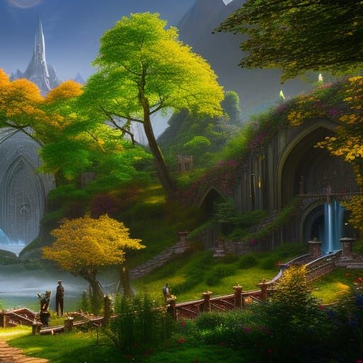 Rivendell: Elven City Concept Art in Unreal Engine