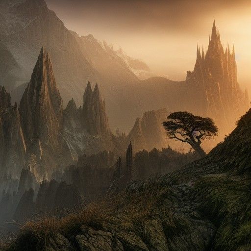 Lord of the Rings Matte Painting in Deep Color