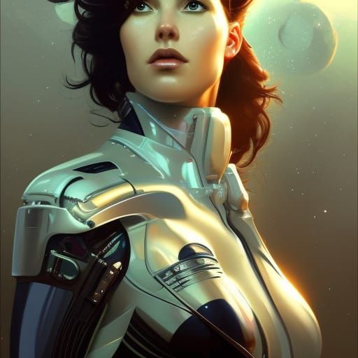 Female Space Pilot in Sci-Fi Concept Art