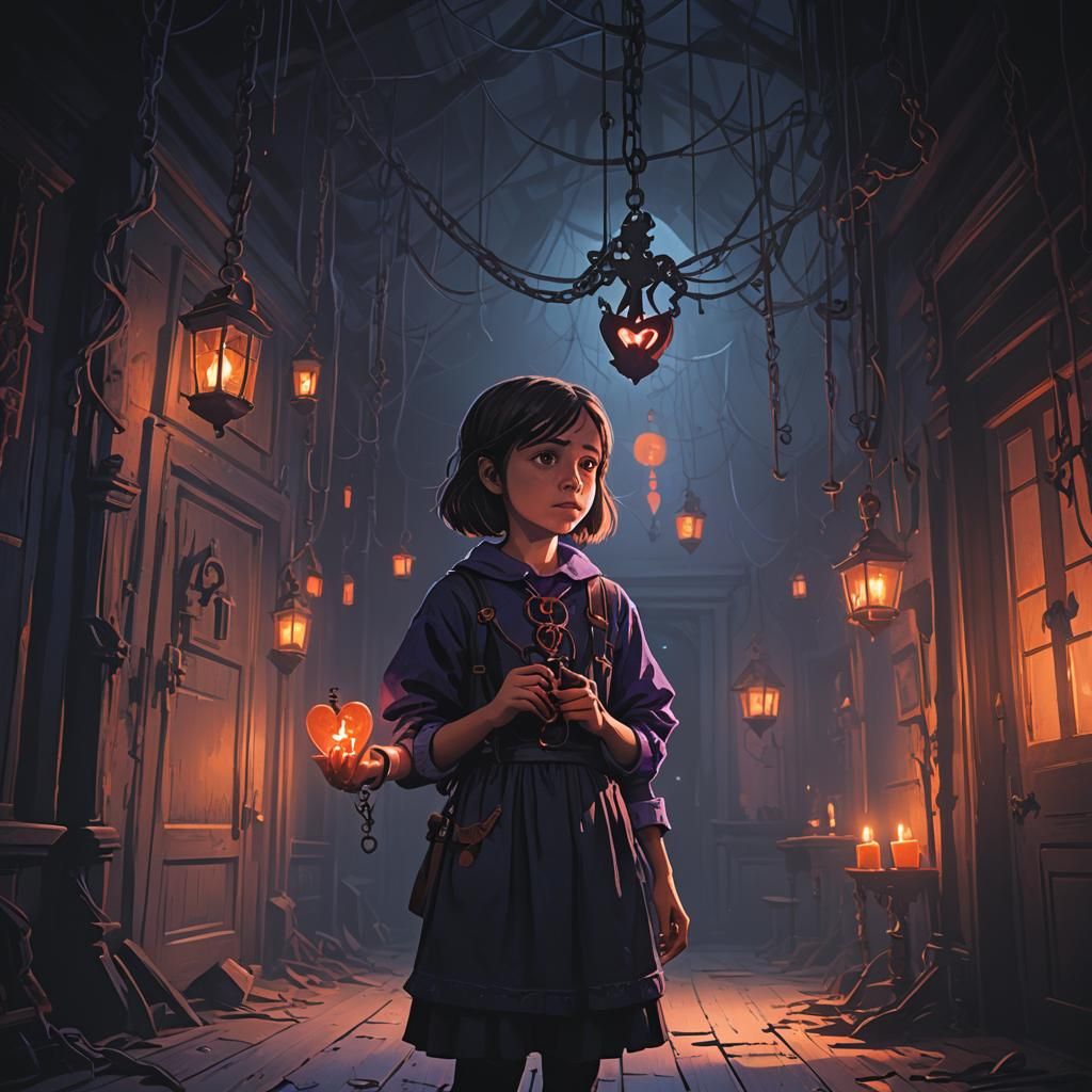 Eerie Haunted House Portrait in Dark Fantasy Style
