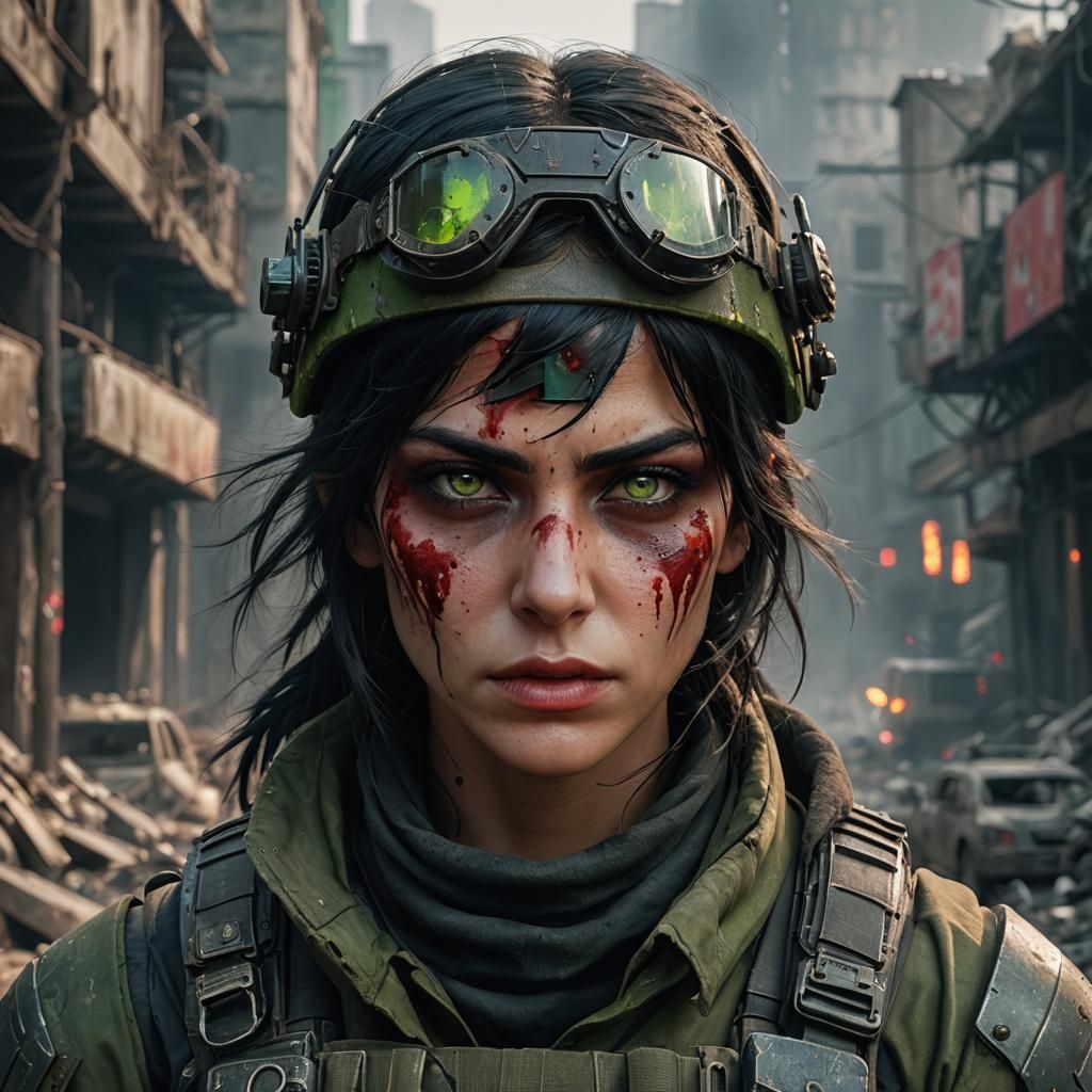 Dystopian Soldier Woman: Post-Apocalyptic Concept Art