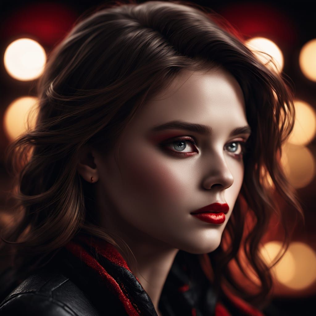 Confident Woman in Dramatic Spotlight