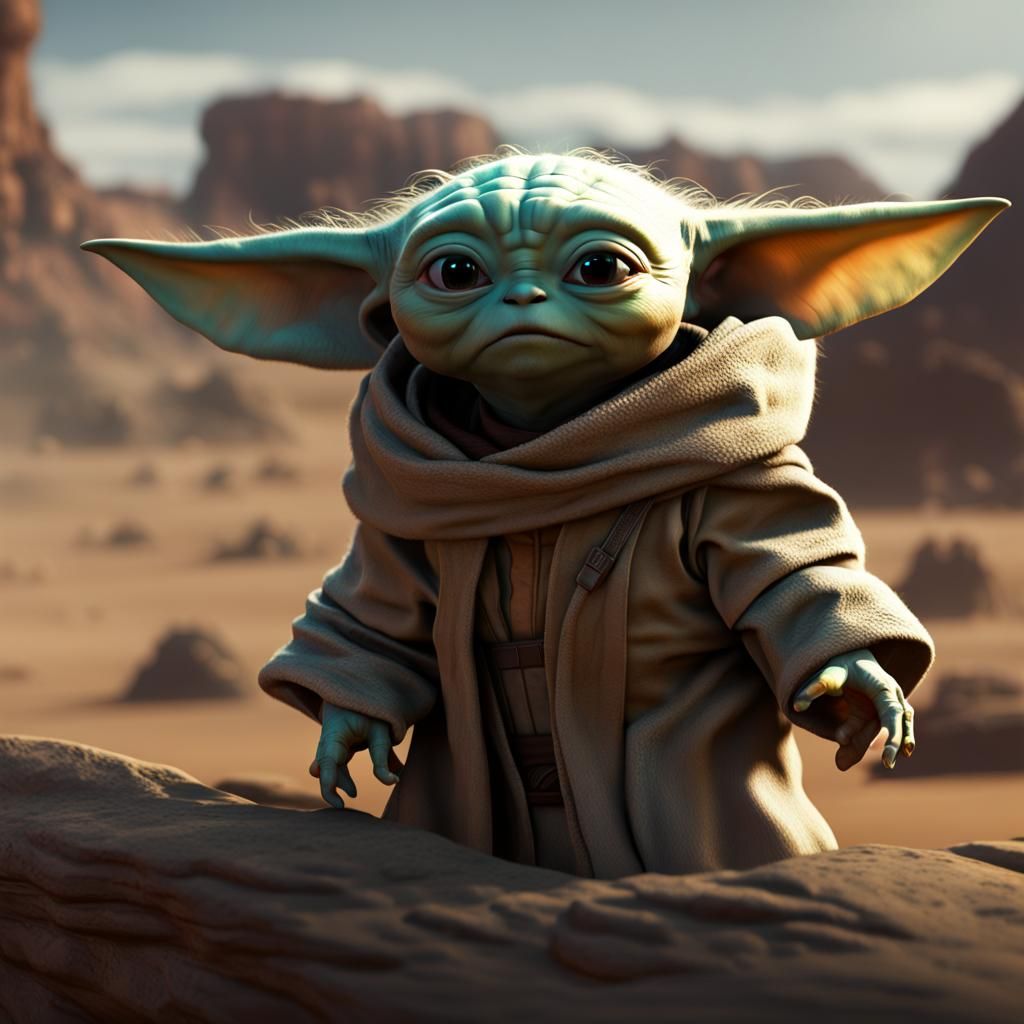 Sasha Banks as Baby Yoda: Star Wars Concept Art