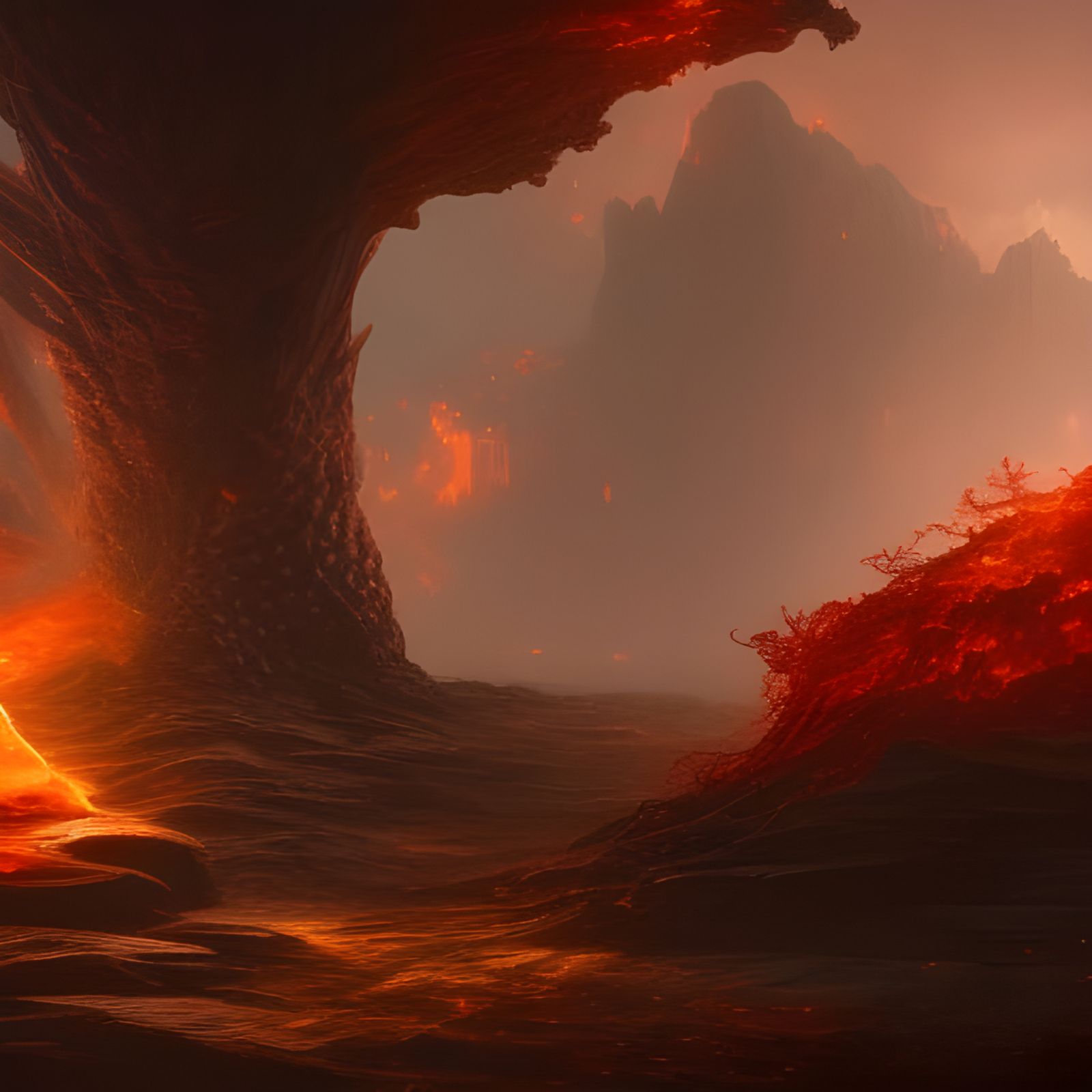 Fire and Earth Elemental Love in Fantasy Art