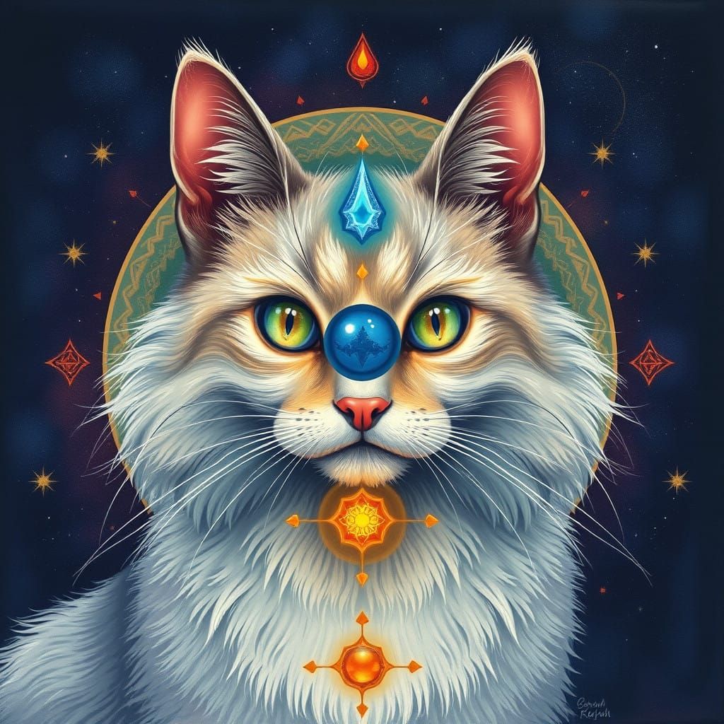 Enchanted Cat Meditates the Third Eye