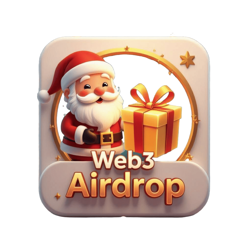 Cute Santa Claus Web3 Airdrop Logo Design
