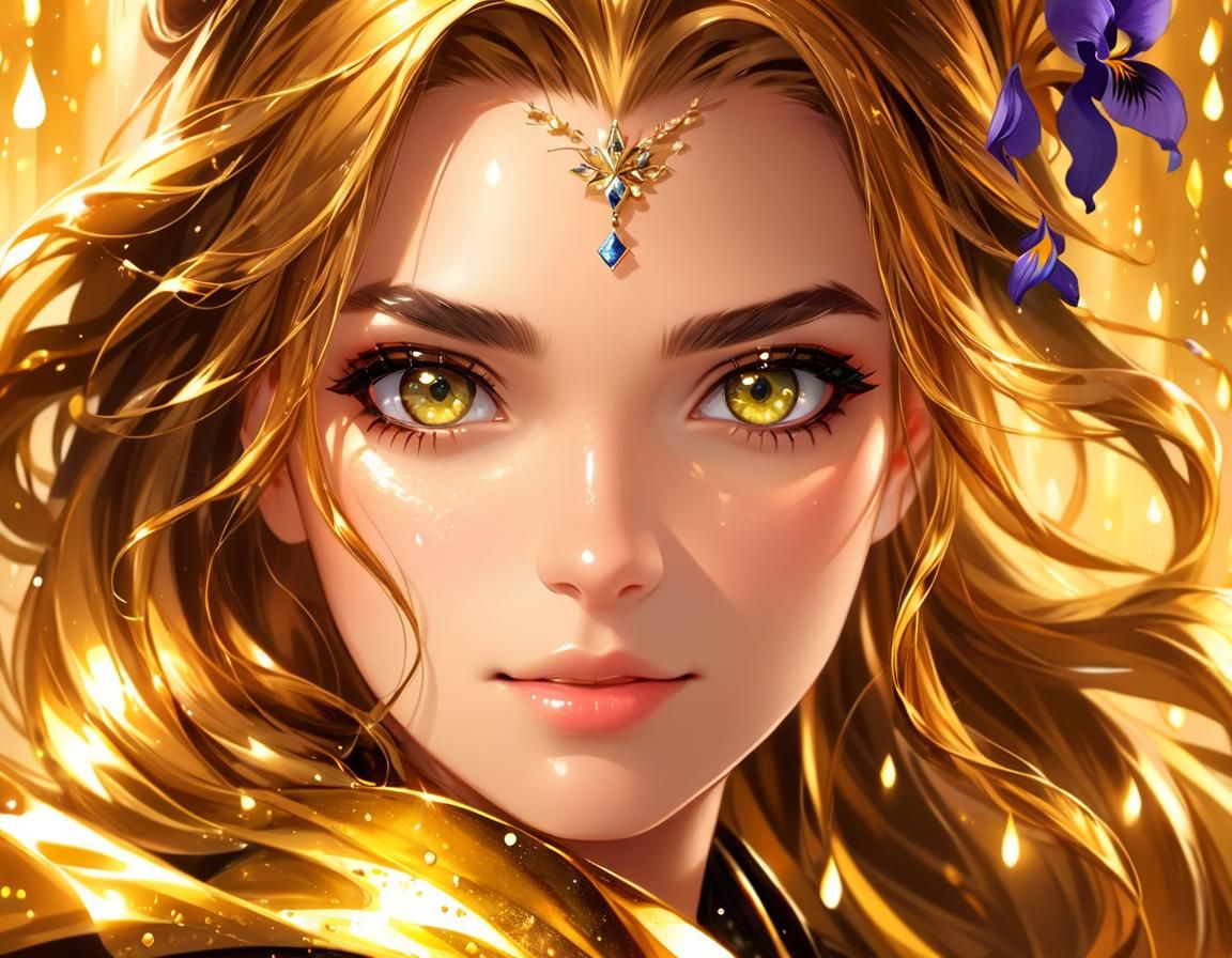 Anime Princess Portrait in Manga Colorful Style