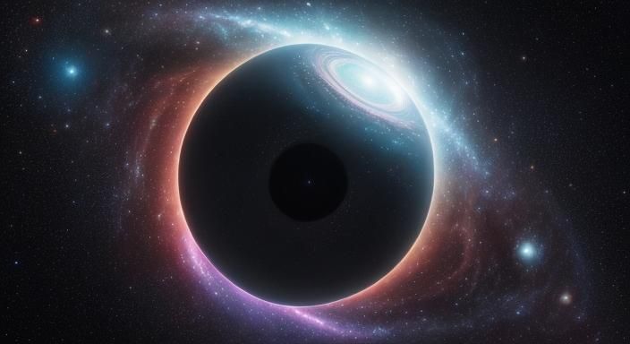 Cosmic Black Hole Portrait in Hyperrealistic Style