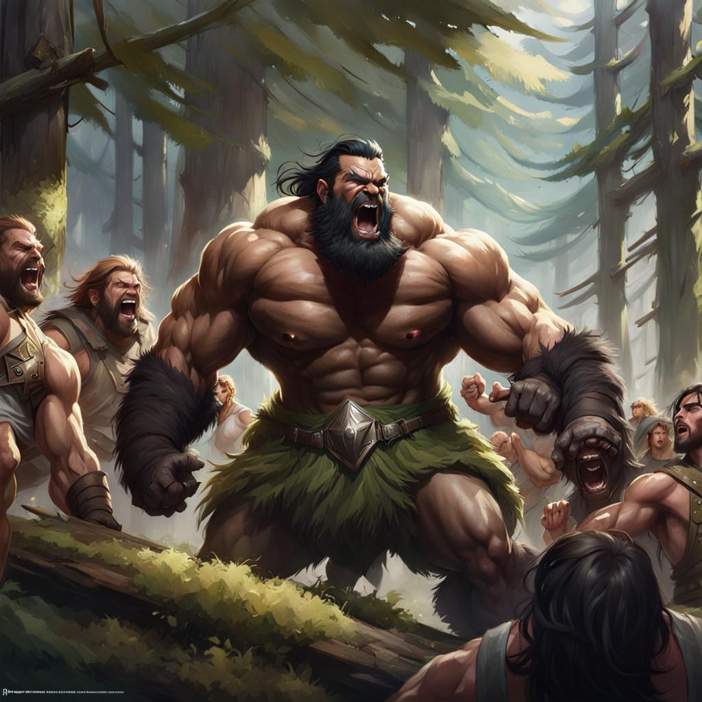 Furious Half-Giant Wrestler in Forest Ranger Camp