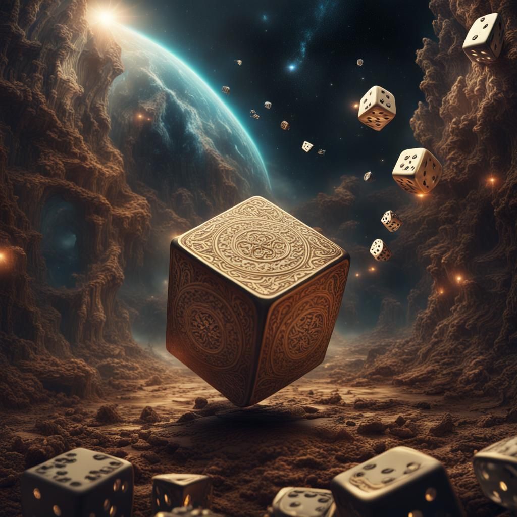 God Rolls Dice: A Maximalist Digital Painting