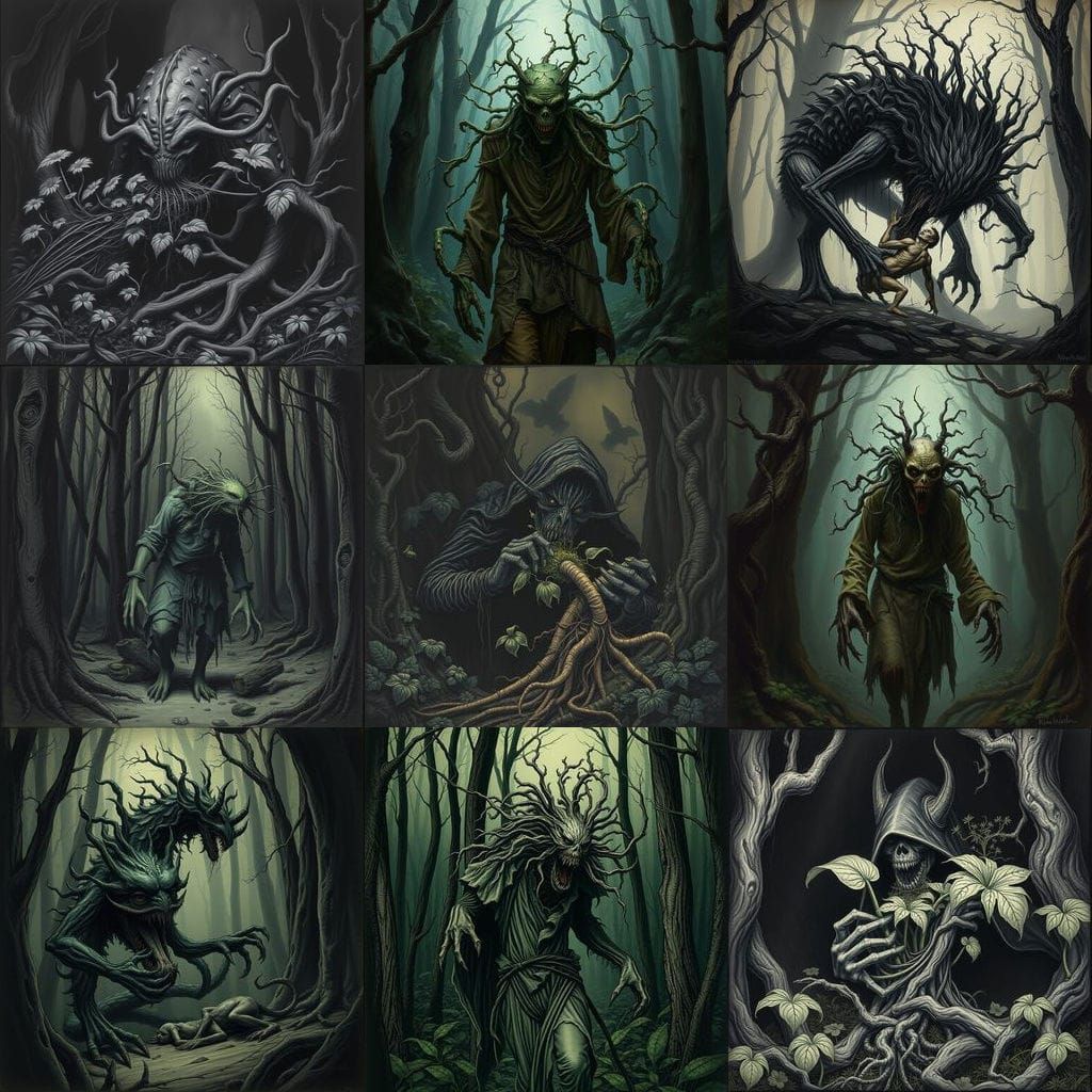 Terror of the Verdant Depths: A Grimdark Horror Scene