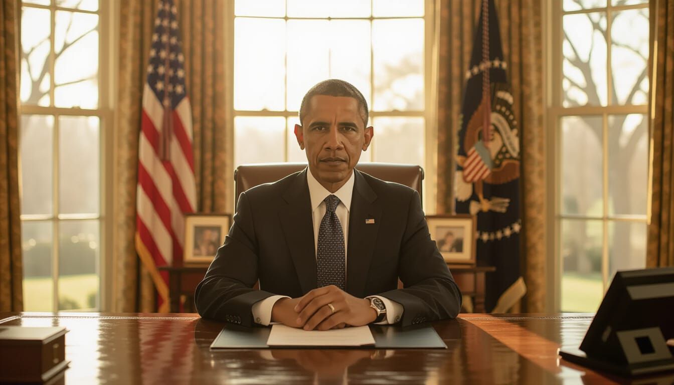 President Obama Rules Oval Office in Golden Hour Light