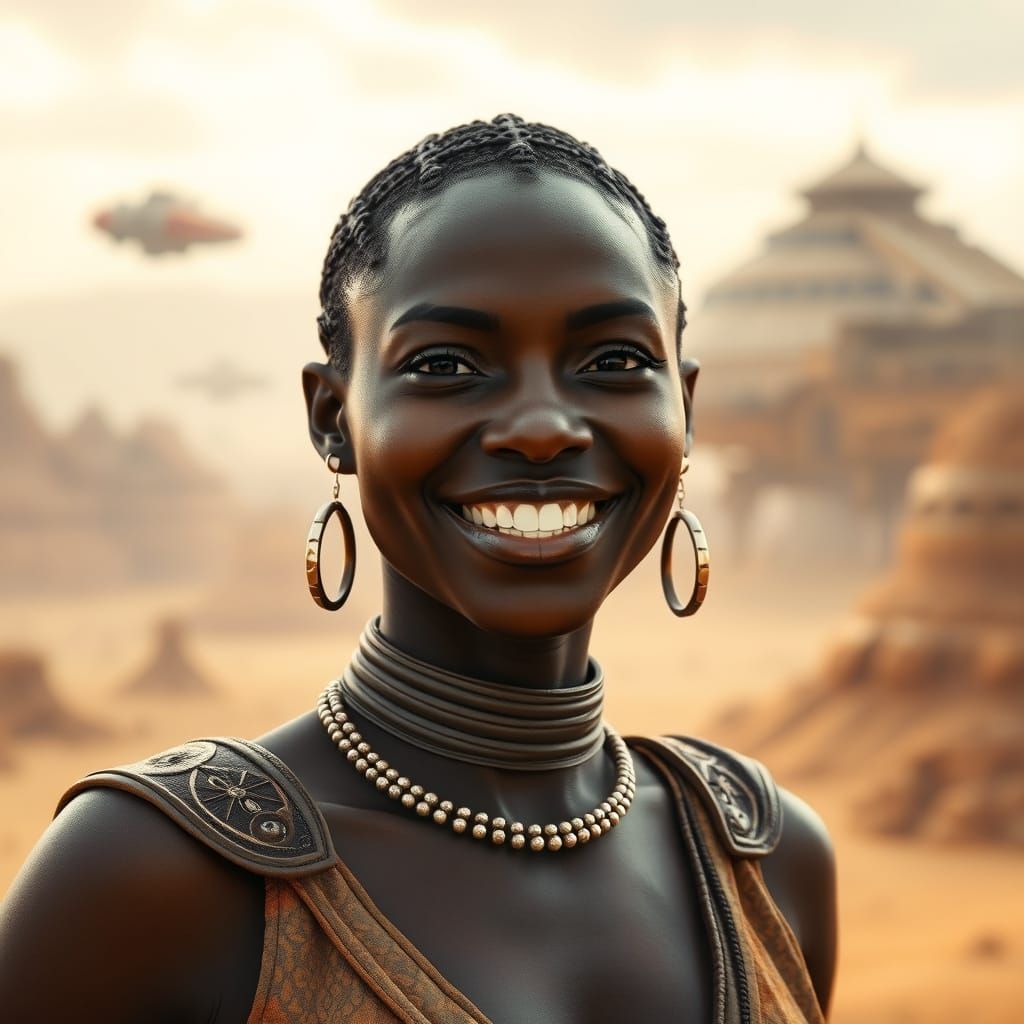 Chani from Dune: Hyperrealistic Portrait of a Black Woman