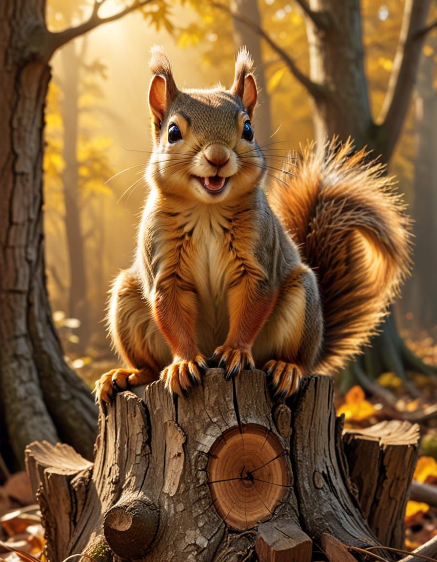 Mischievous Squirrel in Vintage Pin-Up Style