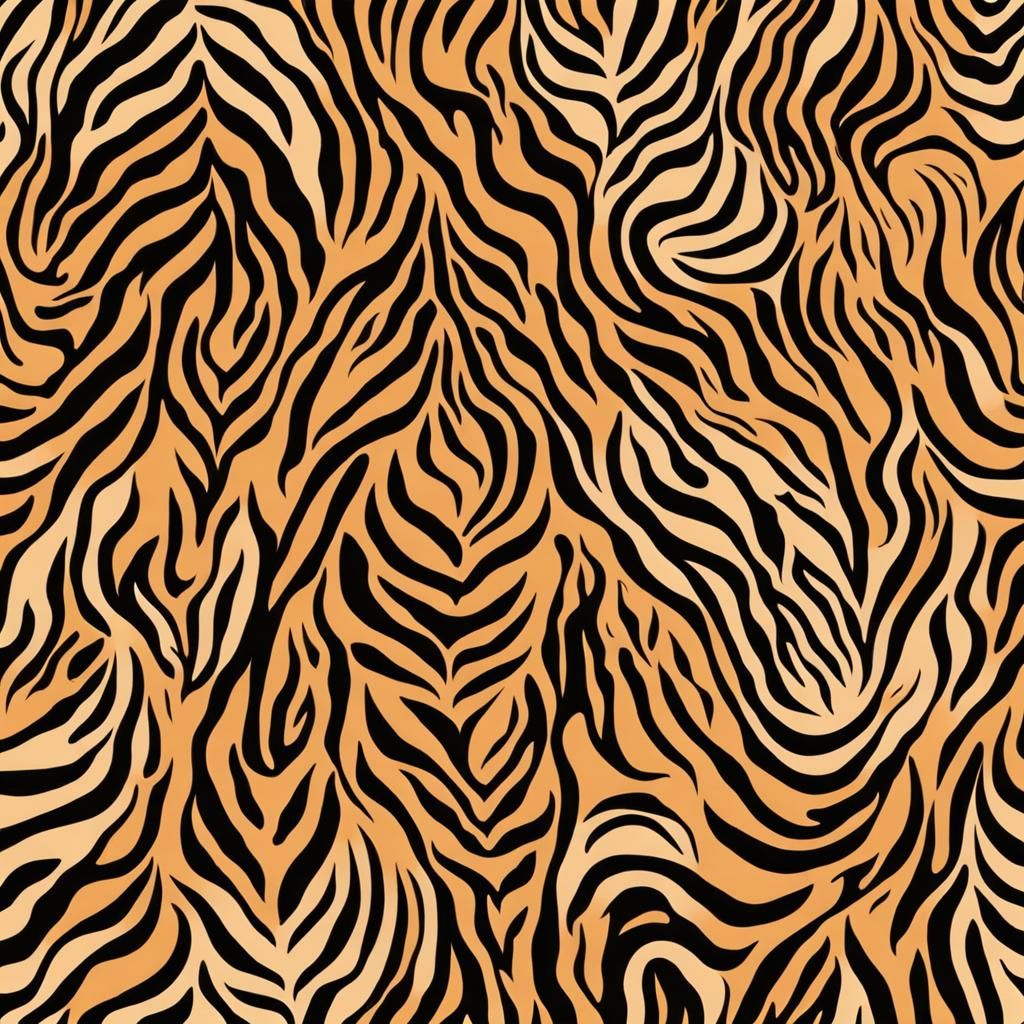 Seamless Tiger Skin Pattern in Uniform Style
