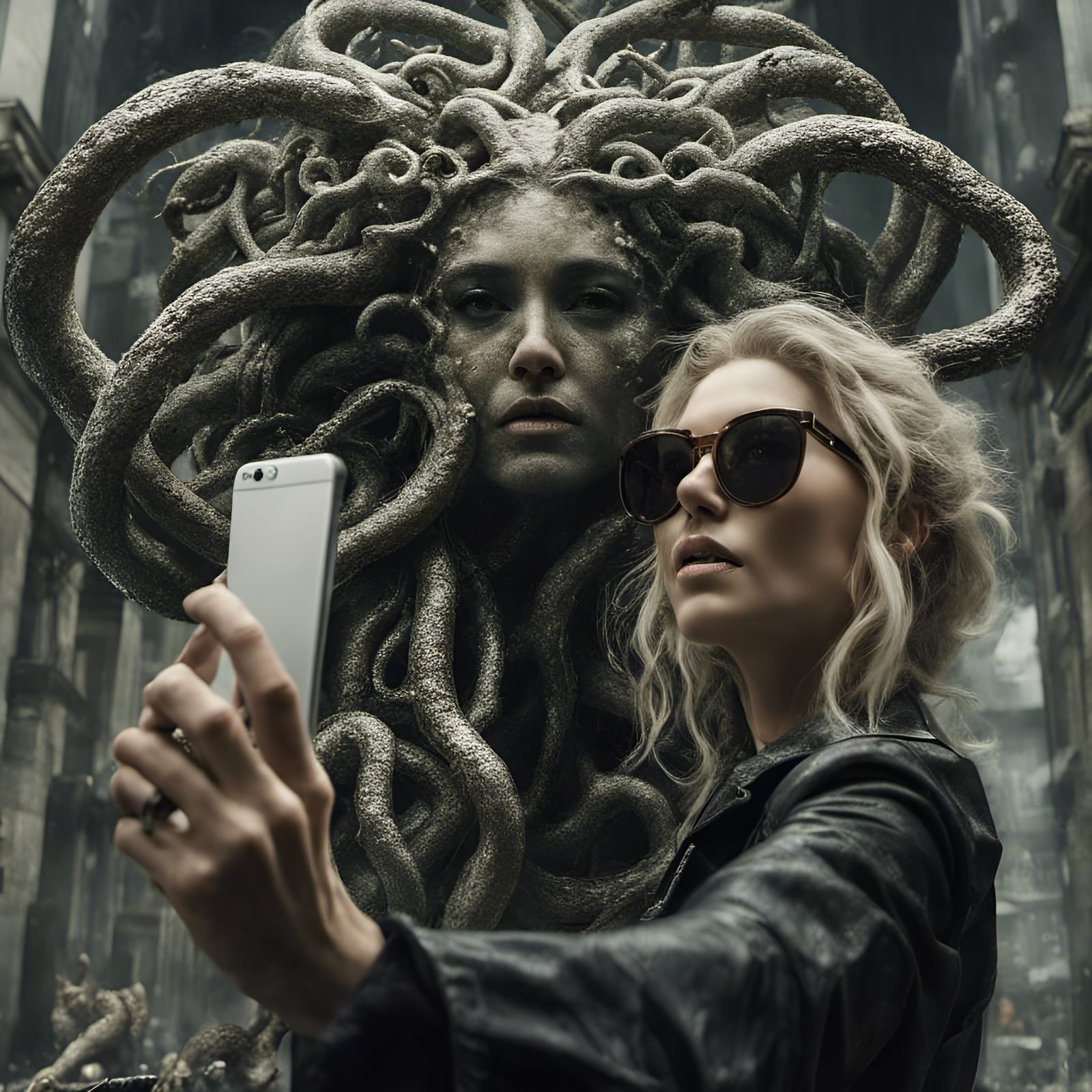 Medusa Selfie - Remember to wear sunglasses