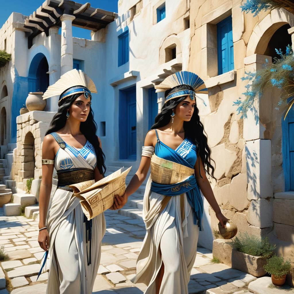 Ancient Greek Women with Maps: Fantastical Realism