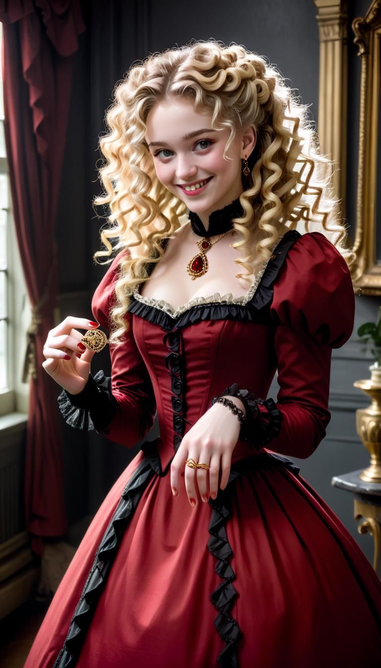 Victorian Woman with Gold Ring Portrait