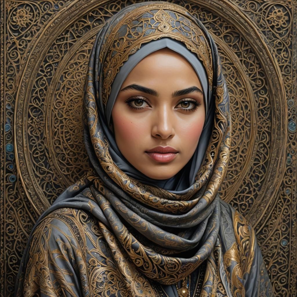 Portrait of young woman in hijab