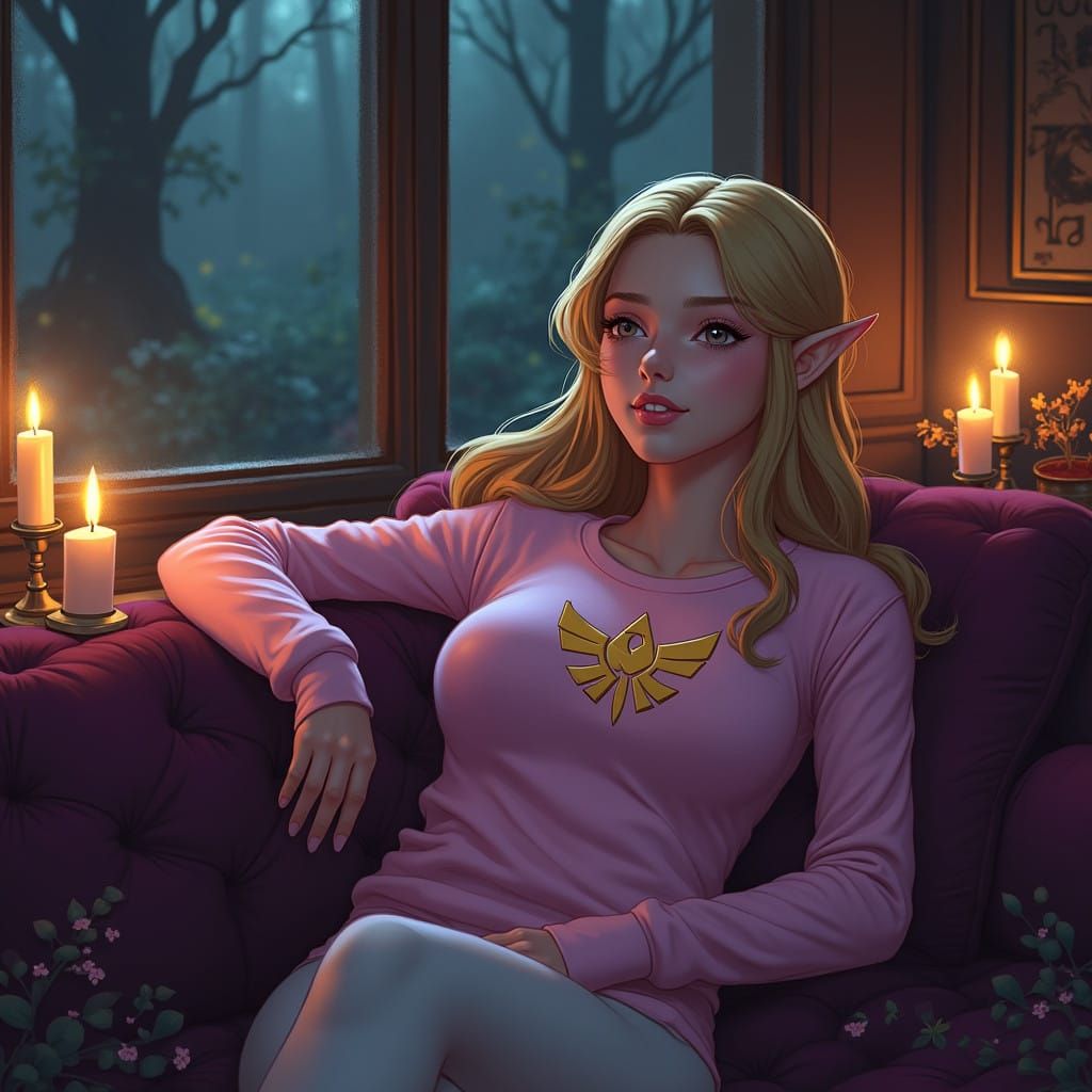 Princess Zelda in Mystic Forest Dreamscape
