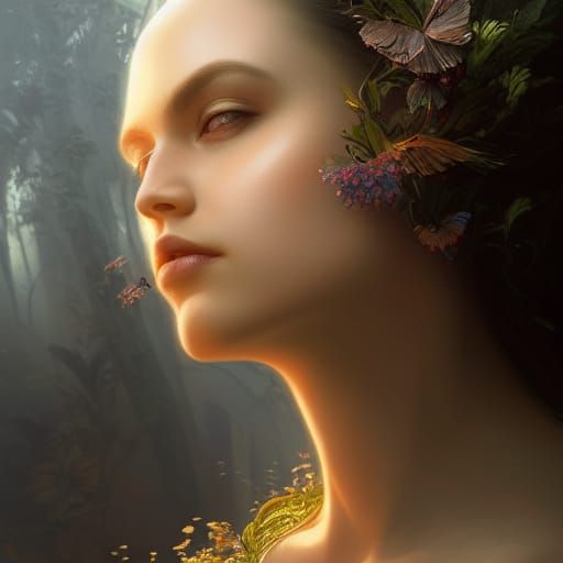Illuminated Beauty in Hyperdetailed Digital Painting