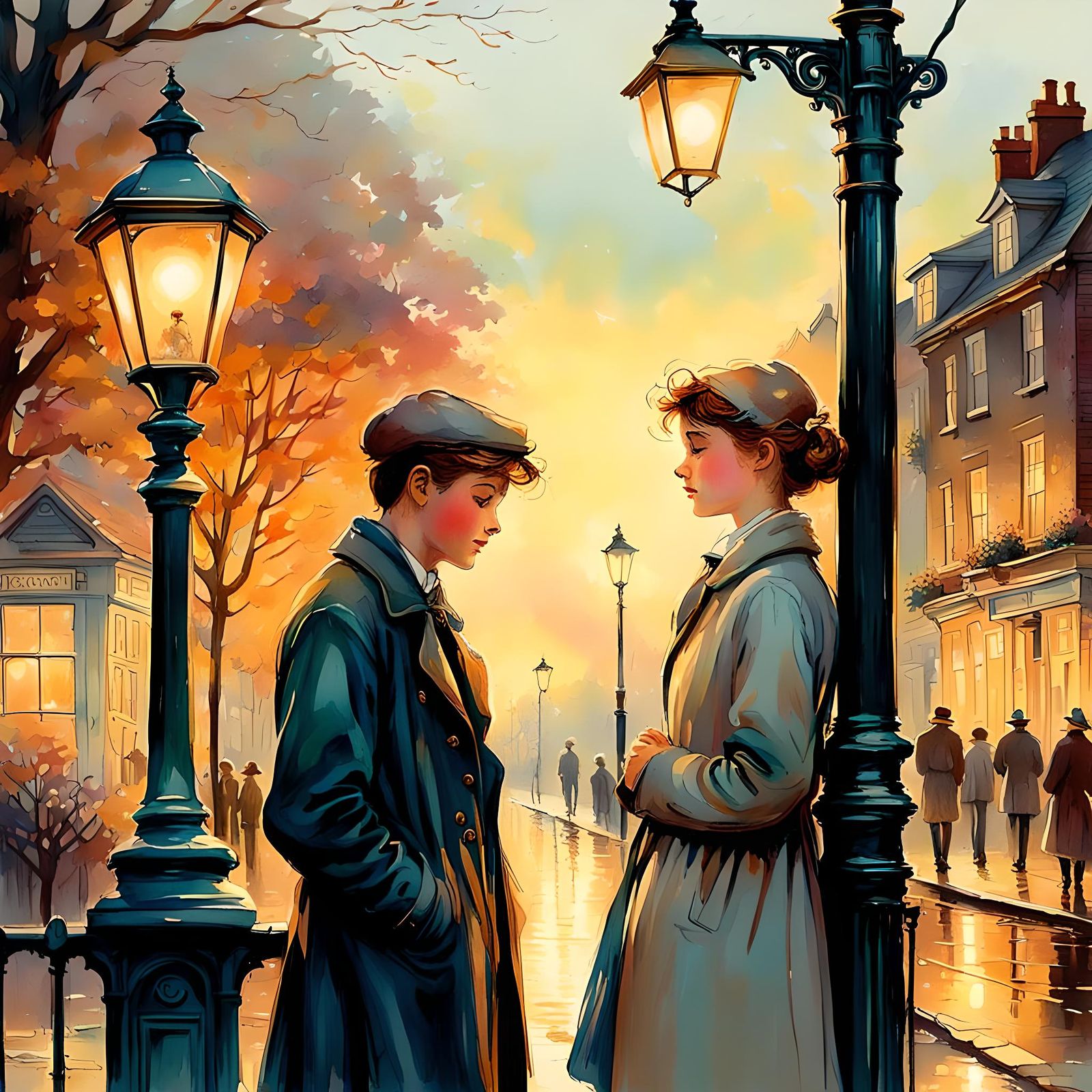 Affectionate Gaze: British Children in Watercolor Style