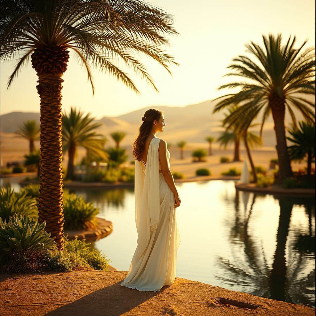 Majestic Desert Oasis in Cinematic Glory