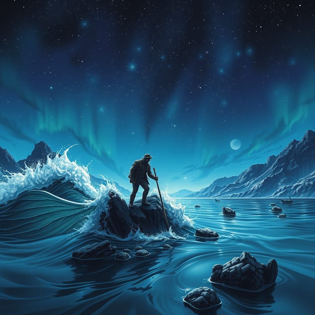 Surreal Comic Book Art Depicts a Mysterious Underwater Scene