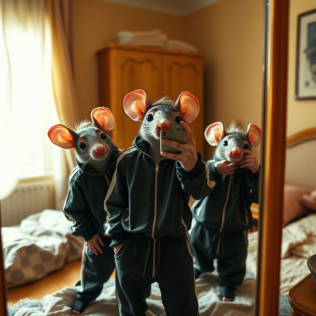 Mischievous Mice Take a Selfie