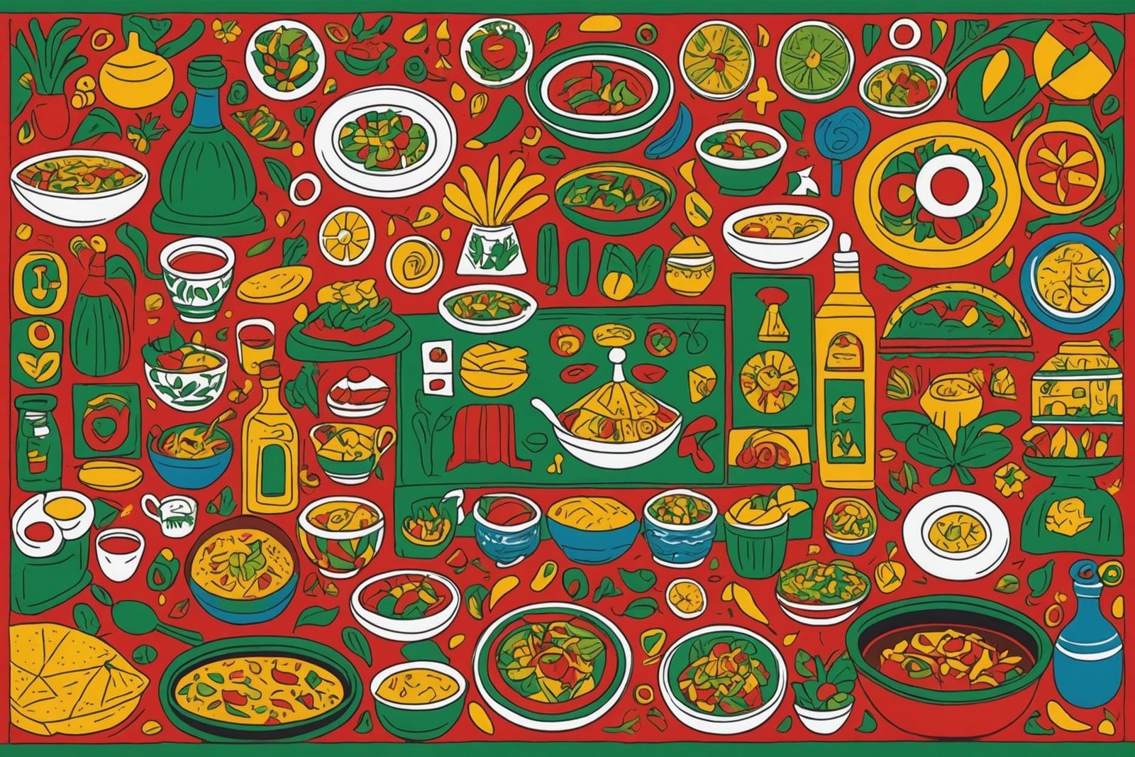 Mexican Cuisine Muralism with Bold Colors