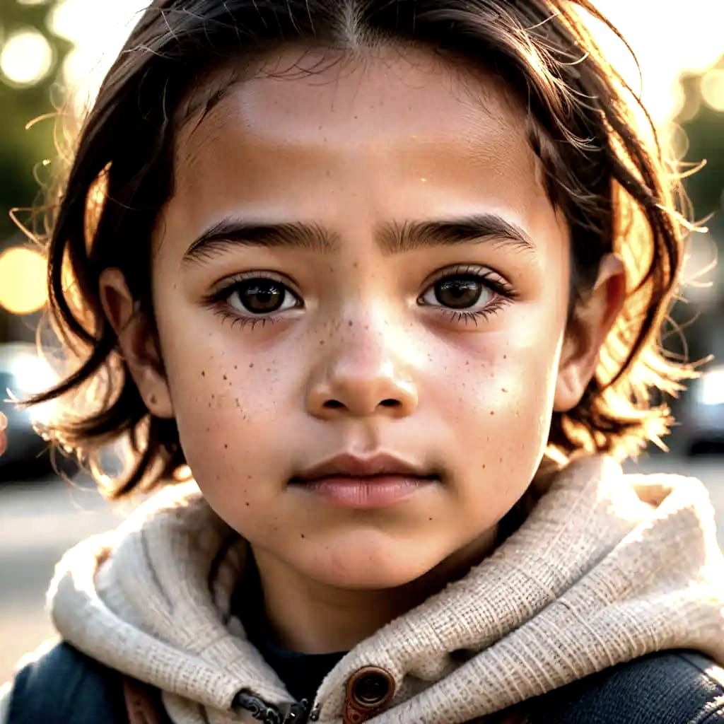 A Child's Innocence Captured in Photorealistic Portrait