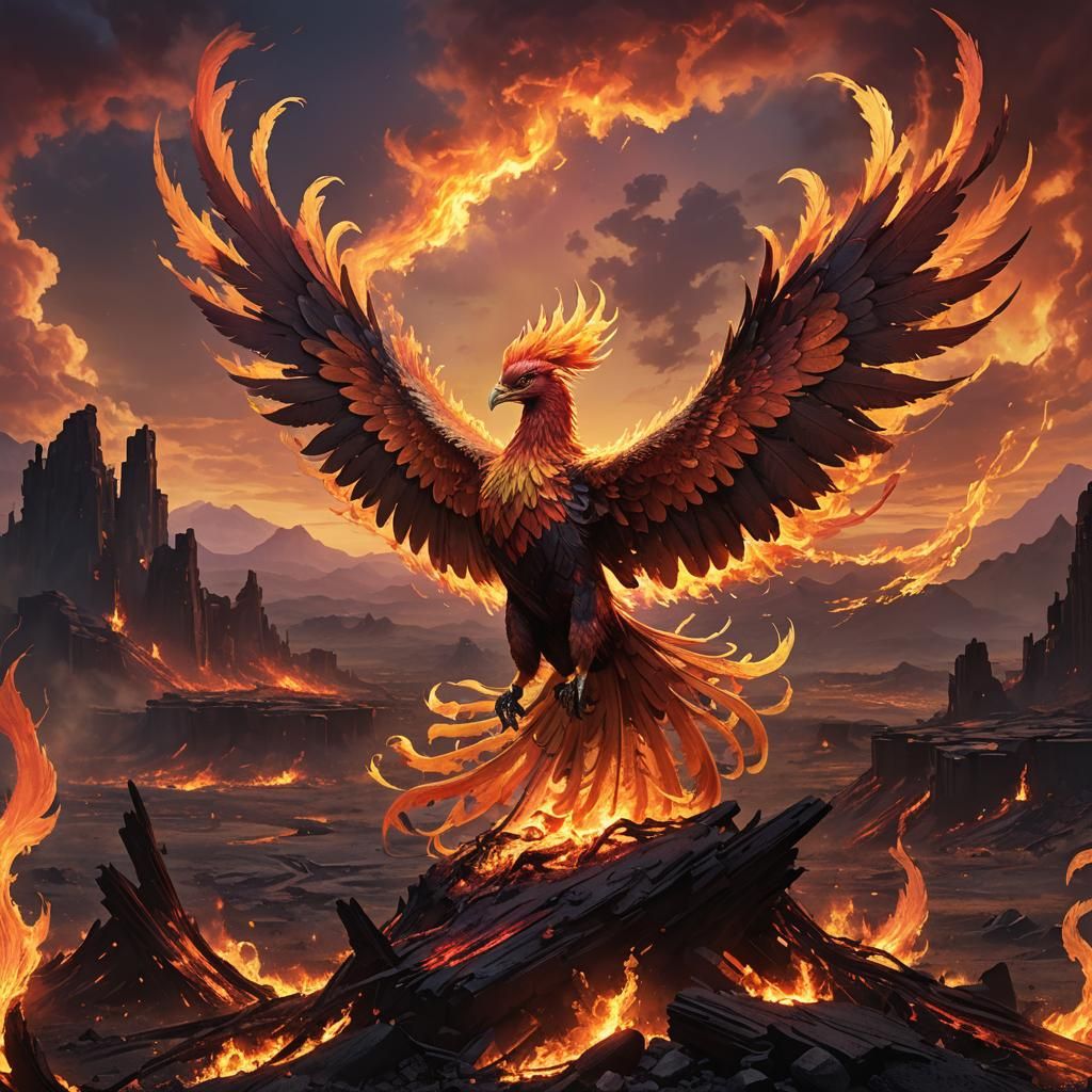 Majestic Phoenix Rising: Fantasy Artwork in Unreal Engine
