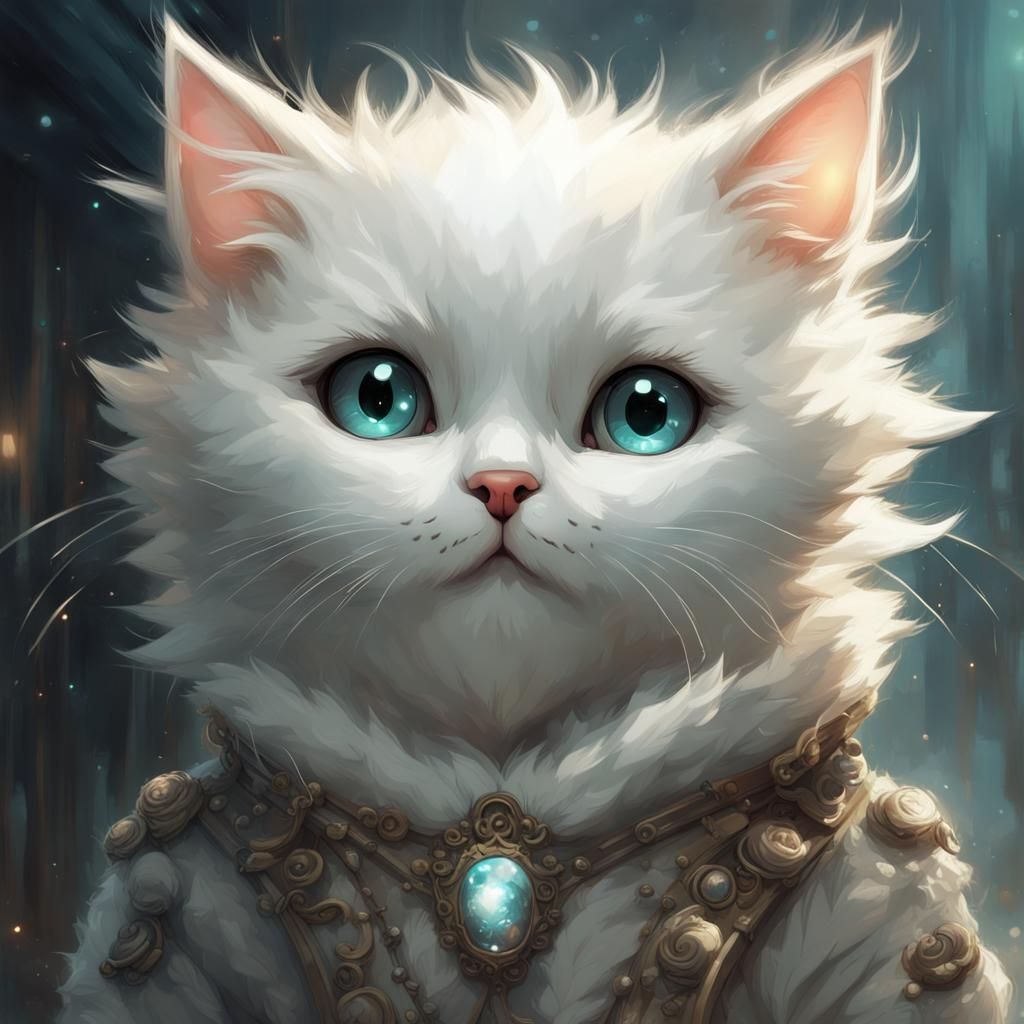 Adorable Chibi Cat Ghost in Detailed 3D Art