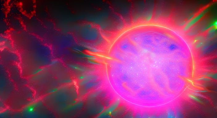 Planet Exploding in Neon Fire, Splash Art