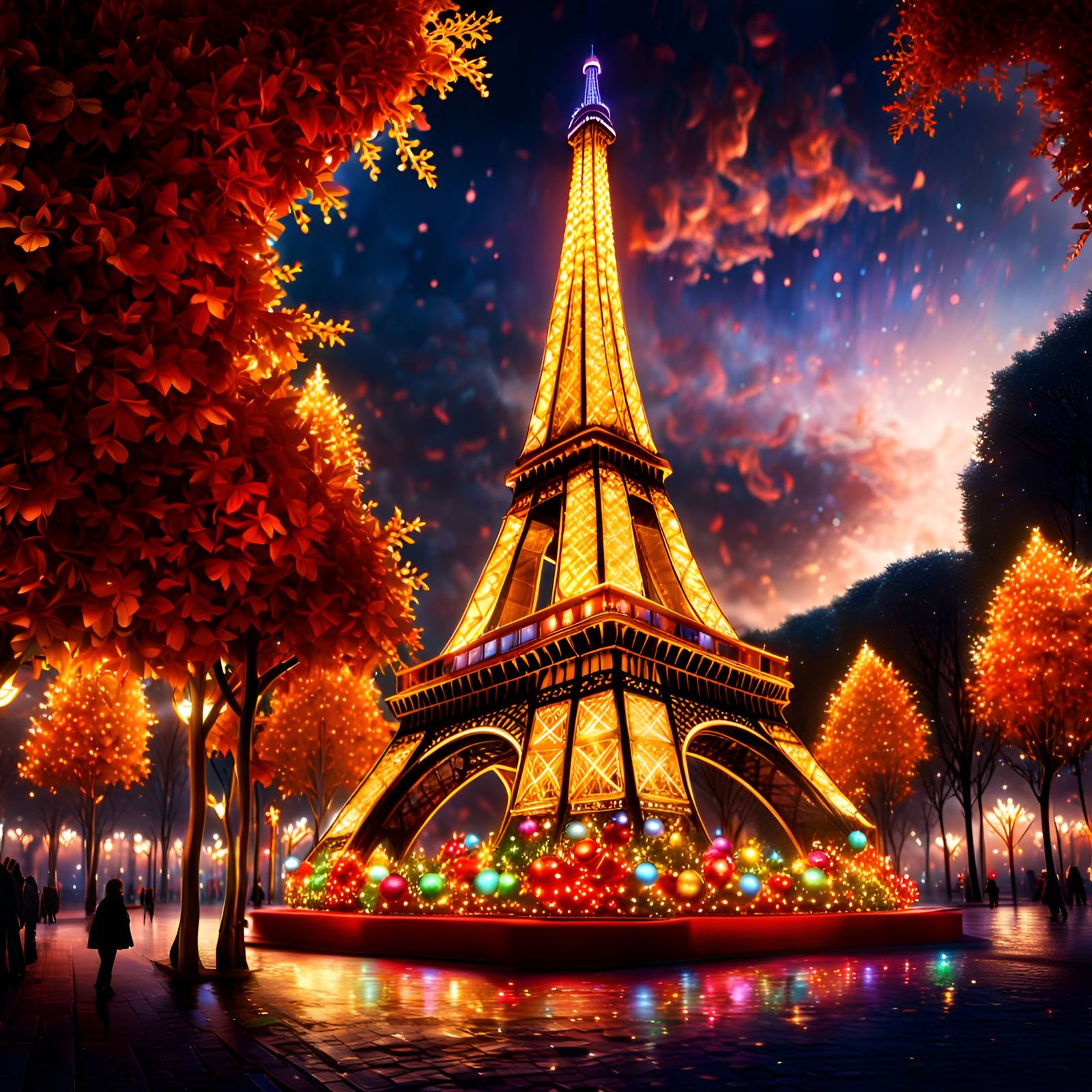 Christmas and Eiffel tower