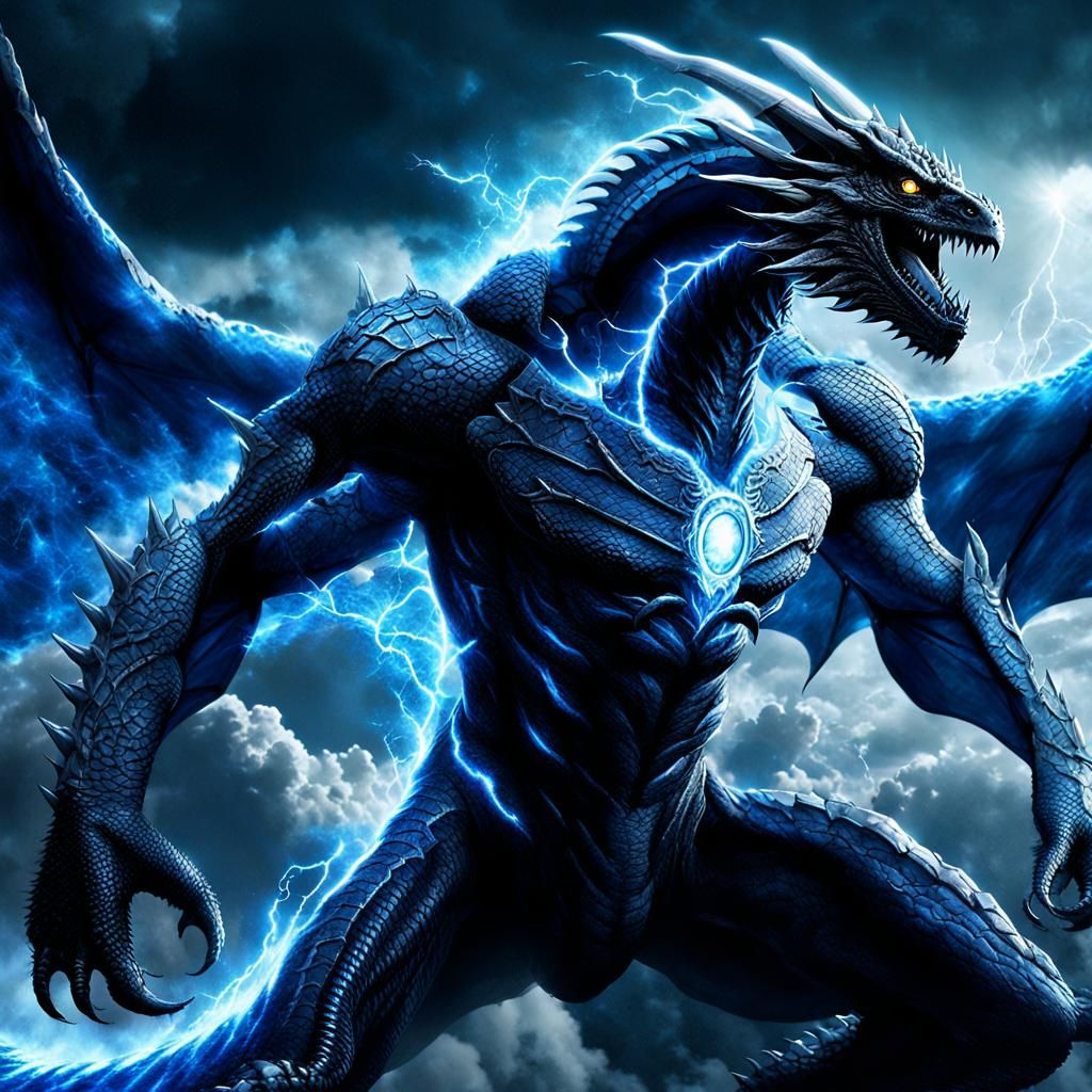 Stormbreaker Dragon Soaring Through a Hurricane