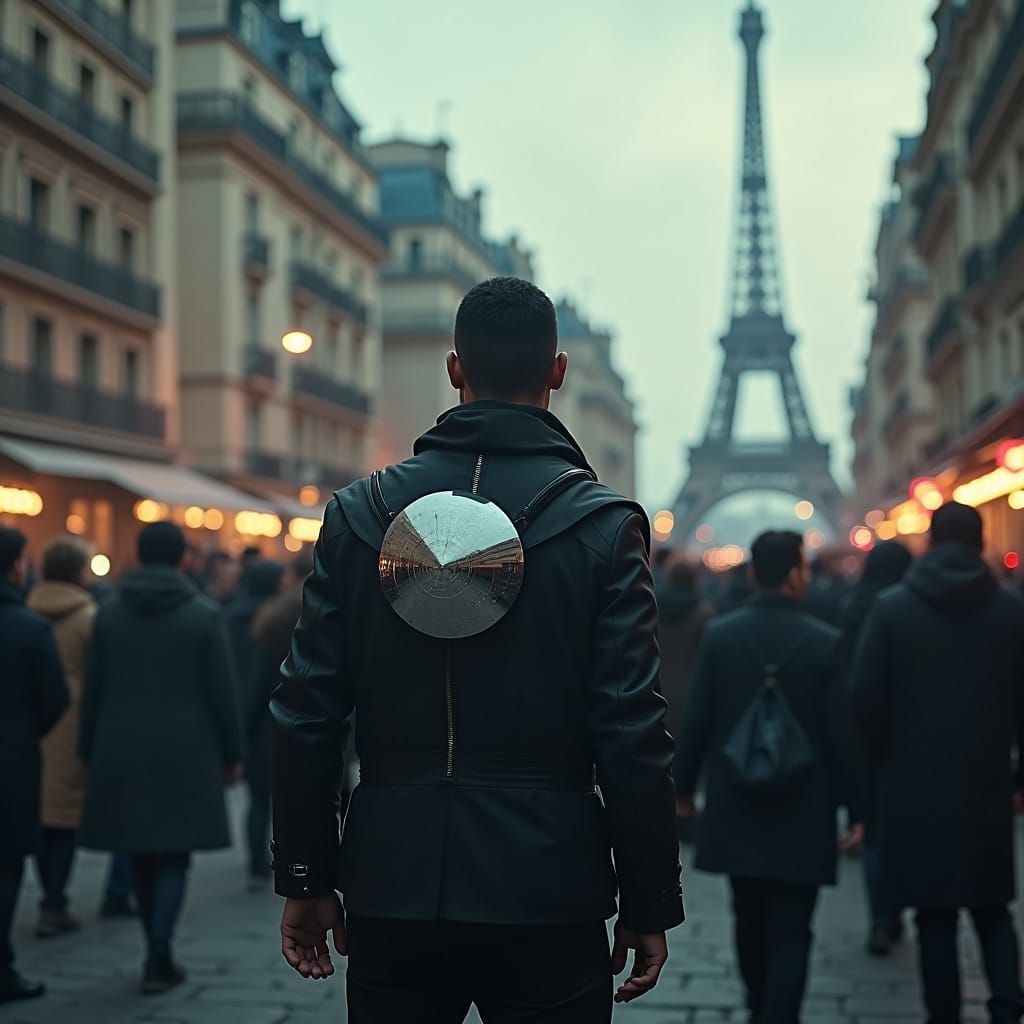 Futuristic Time Tourist Witnesses Historical Event