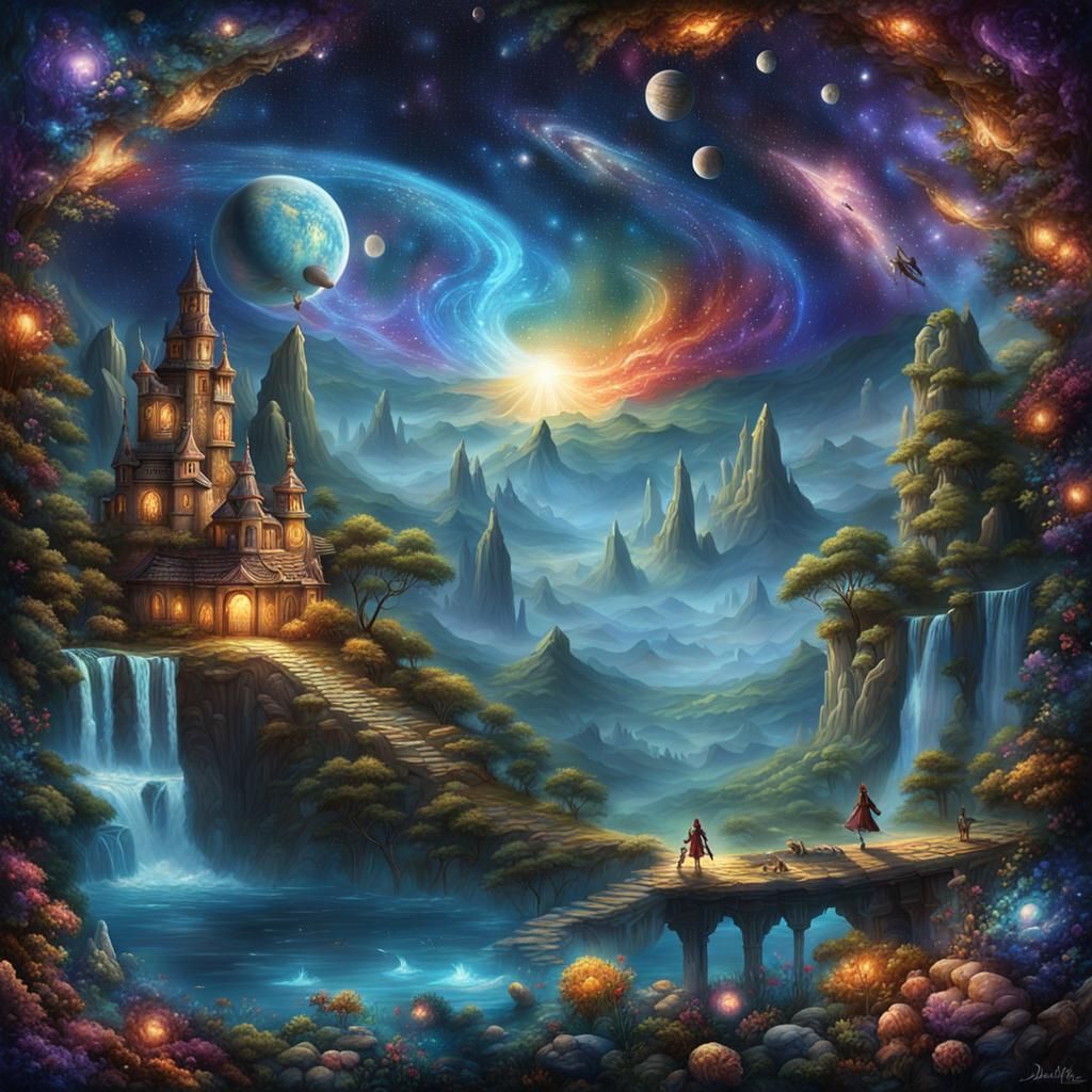 Cosmic Ballet: Galaxies Collide in Ethereal Art