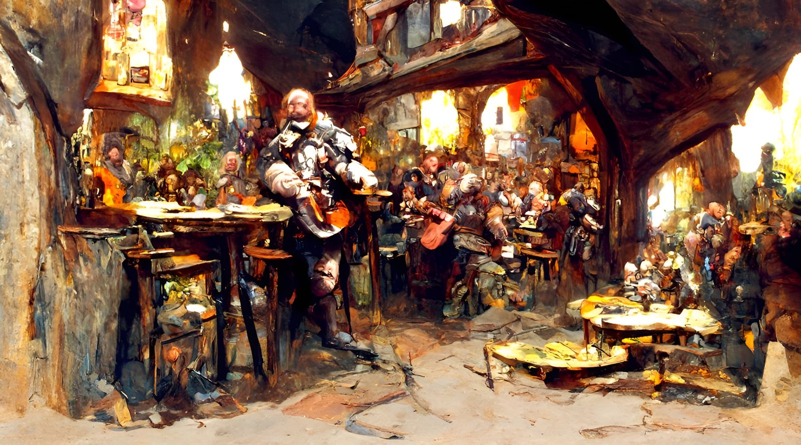 Medieval Tavern Bard Performance in Style of Menzel