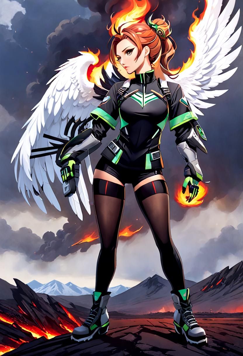 Nephalem Duality: Demon Angel in Anime Style