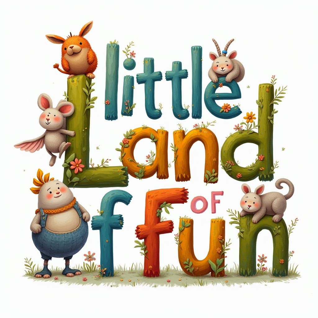 Colorful Logo for Kids Theme Park with Animals