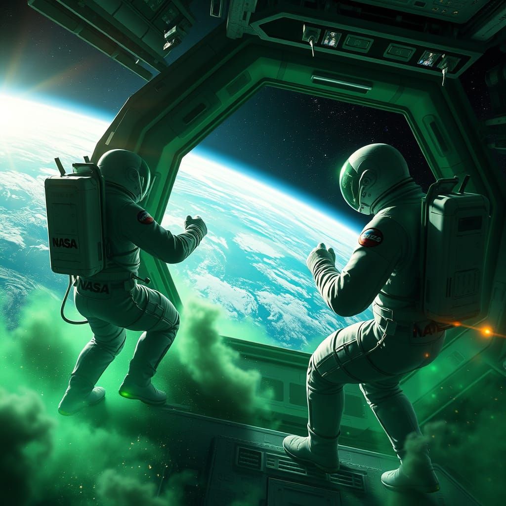 Astronauts Battle Martian Manhunter in Epic Space Station Fi...