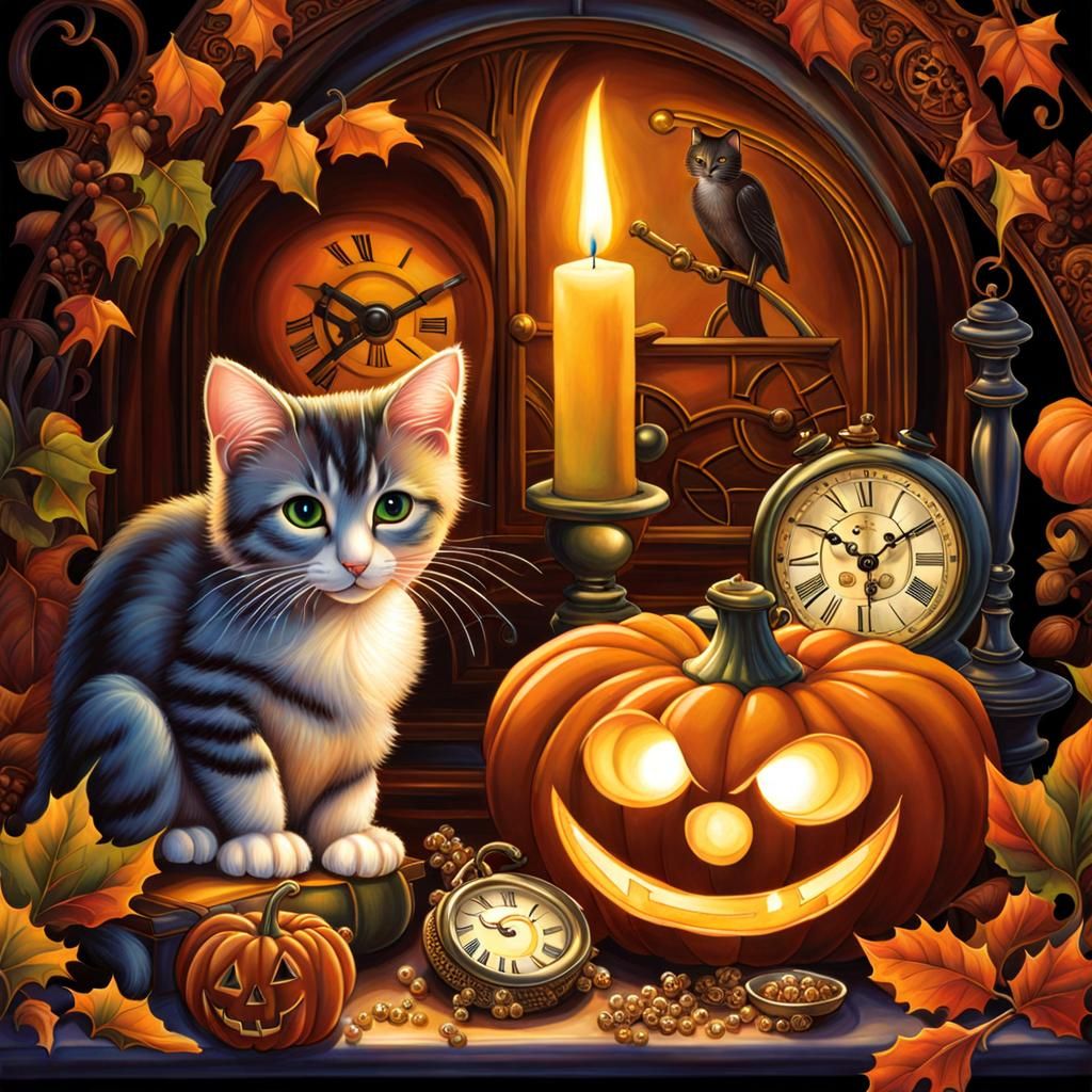 Halloween Hidden Object Scene in Photorealistic Style