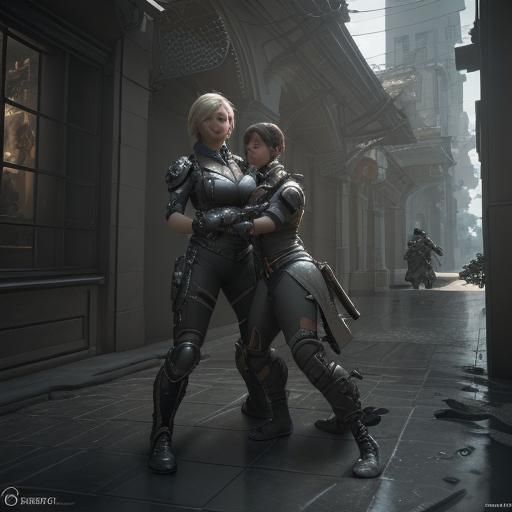 Lesbians in 3D Game Cinematic Style