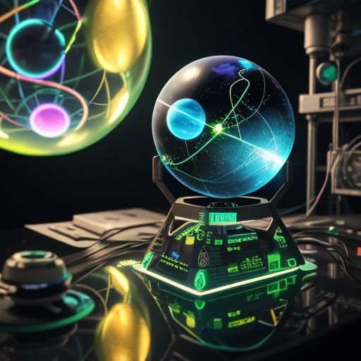 Oganesson Atom in Darkened Laboratory: Digital Art